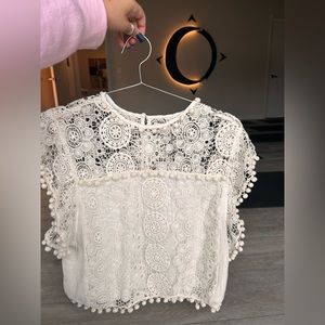 TULAROSA lace short sleeve top